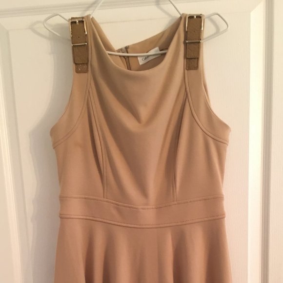 Calvin Klein Camel Handkerchief Dress - Picture 4 of 4